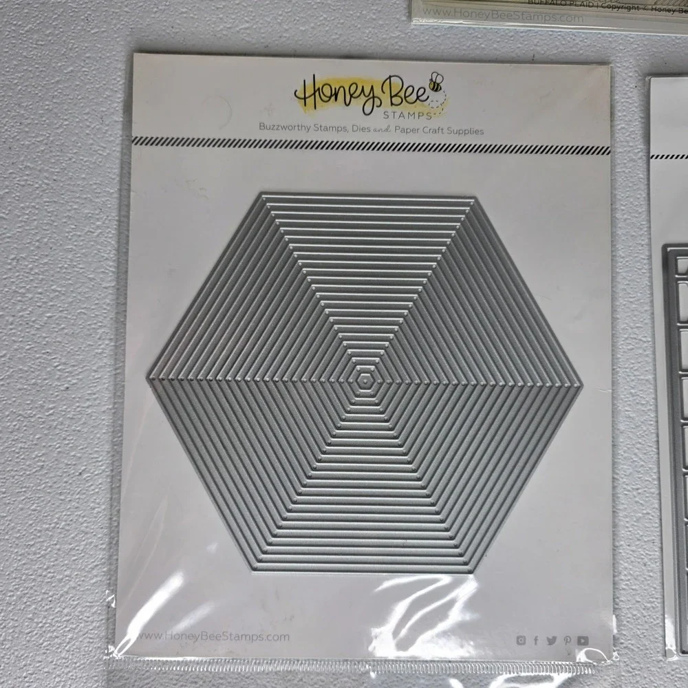 NEW Honey Bee Stamps & Dies Bundle Buffalo Hexagon Thin Frame HBST-242 HBDS-HXTF